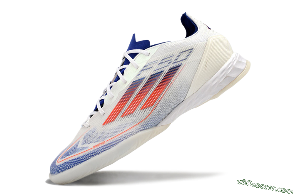 Adidas F50 Pro IC Indoor & Futsal Soccer Shoes - Blue/Red/Beige 5