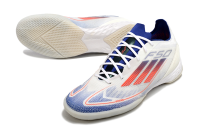 Adidas F50 Pro IC Indoor & Futsal Soccer Shoes - Blue/Red/Beige