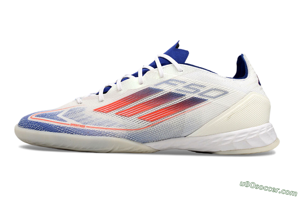 Adidas F50 Pro IC Indoor & Futsal Soccer Shoes - Blue/Red/Beige 2