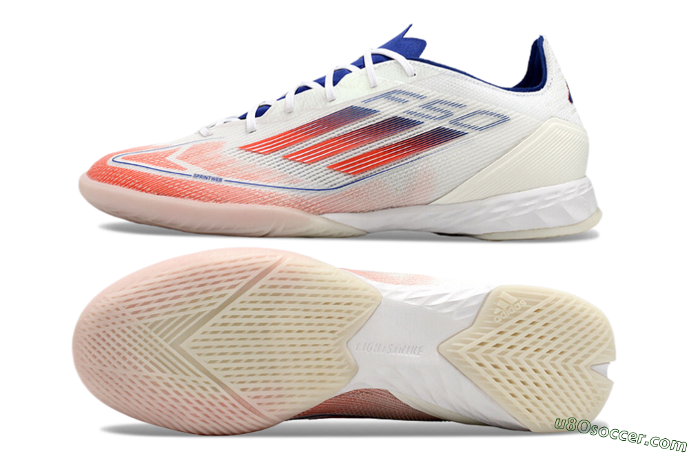 Adidas F50 Pro IC Indoor & Futsal Soccer Shoes - Blue/Red/Beige 0