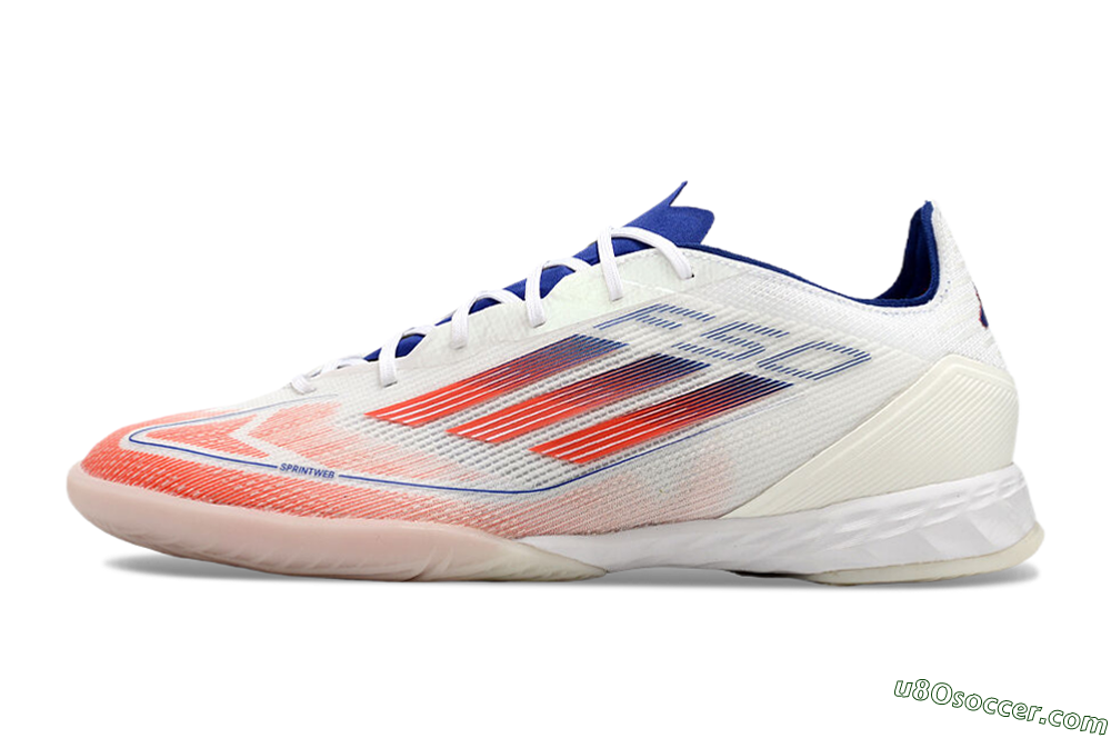 Adidas F50 Pro IC Indoor & Futsal Soccer Shoes - Blue/Red/Beige 2