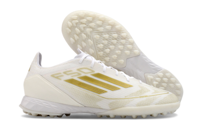 Adidas F50 Pro TF Artificial Turf Soccer Shoes - Beige/White/Gold