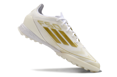 Adidas F50 Pro TF Artificial Turf Soccer Shoes - Beige/White/Gold