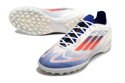 Adidas F50 Pro TF Artificial Turf Soccer Shoes - Blue/Red/Beige