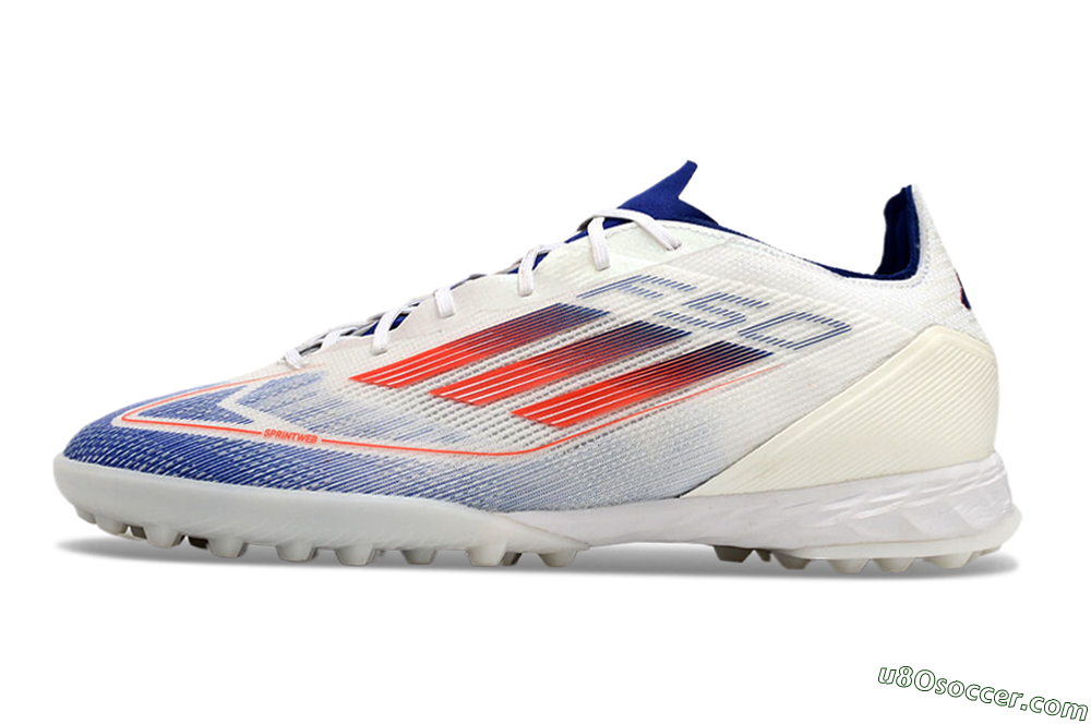 Adidas F50 Pro TF Artificial Turf Soccer Shoes - Blue/Red/Beige 2