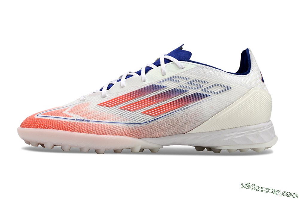 Adidas F50 Pro TF Artificial Turf Soccer Shoes - Blue/Red/Beige 2