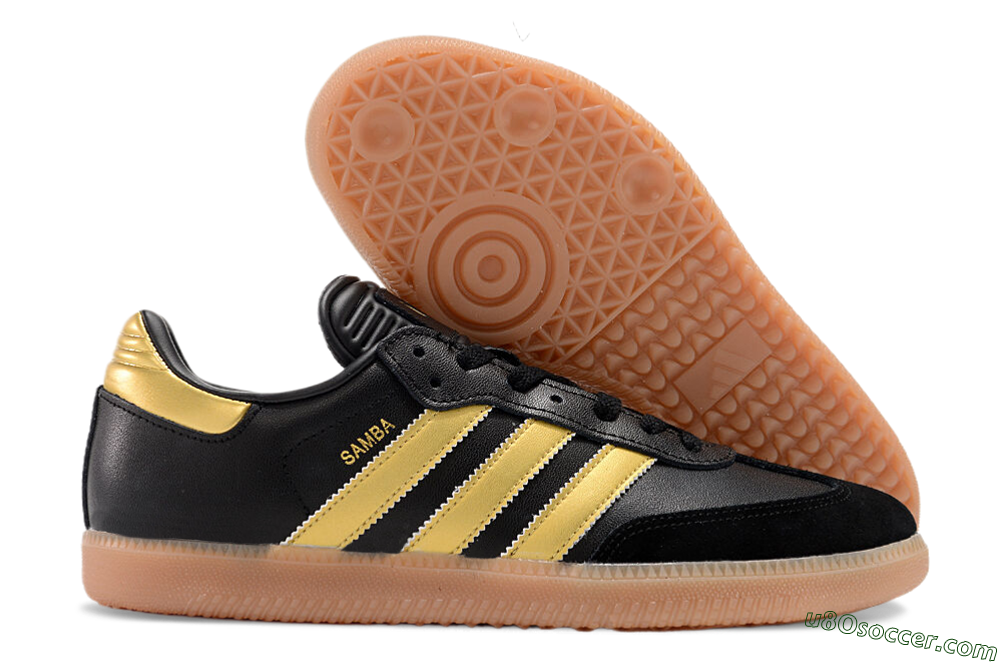 Adidas Samba Messi Indoor IC Indoor & Futsal Soccer Shoes - Black/Gold/Brown 1