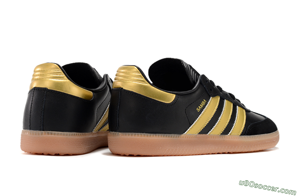 Adidas Samba Messi Indoor IC Indoor & Futsal Soccer Shoes - Black/Gold/Brown 6