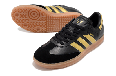 Adidas Samba Messi Indoor IC Indoor & Futsal Soccer Shoes - Black/Gold/Brown