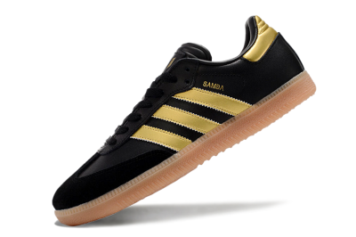 Adidas Samba Messi Indoor IC Indoor & Futsal Soccer Shoes - Black/Gold/Brown