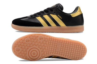 Adidas Samba Messi Indoor IC Indoor & Futsal Soccer Shoes - Black/Gold/Brown