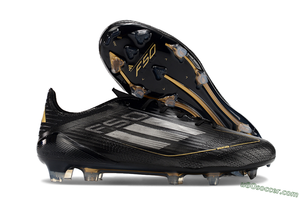 Adidas F50 Elite FG Firm Ground Soccer Cleats - Black/Silver/Gold 1