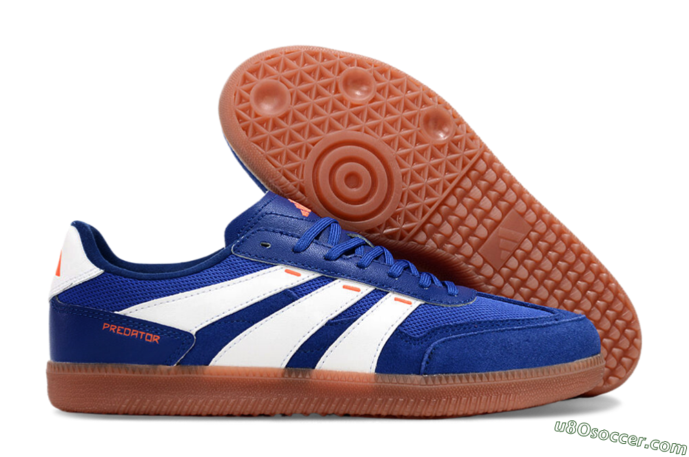 Adidas Predator 24 League Low IC Indoor & Futsal Soccer Shoes - Blue/White/Brown 1