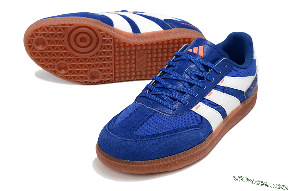 Adidas Predator 24 League Low IC Indoor & Futsal Soccer Shoes - Blue/White/Brown 3