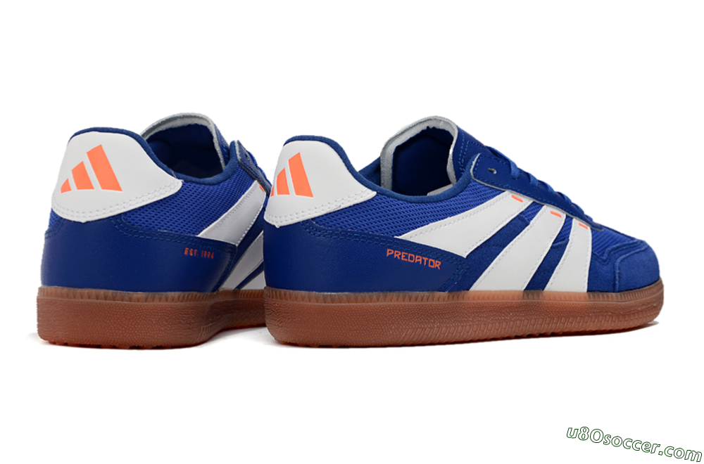 Adidas Predator 24 League Low IC Indoor & Futsal Soccer Shoes - Blue/White/Brown 6