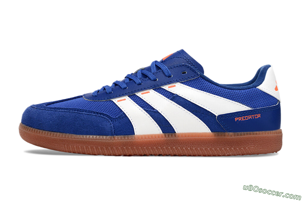 Adidas Predator 24 League Low IC Indoor & Futsal Soccer Shoes - Blue/White/Brown 2