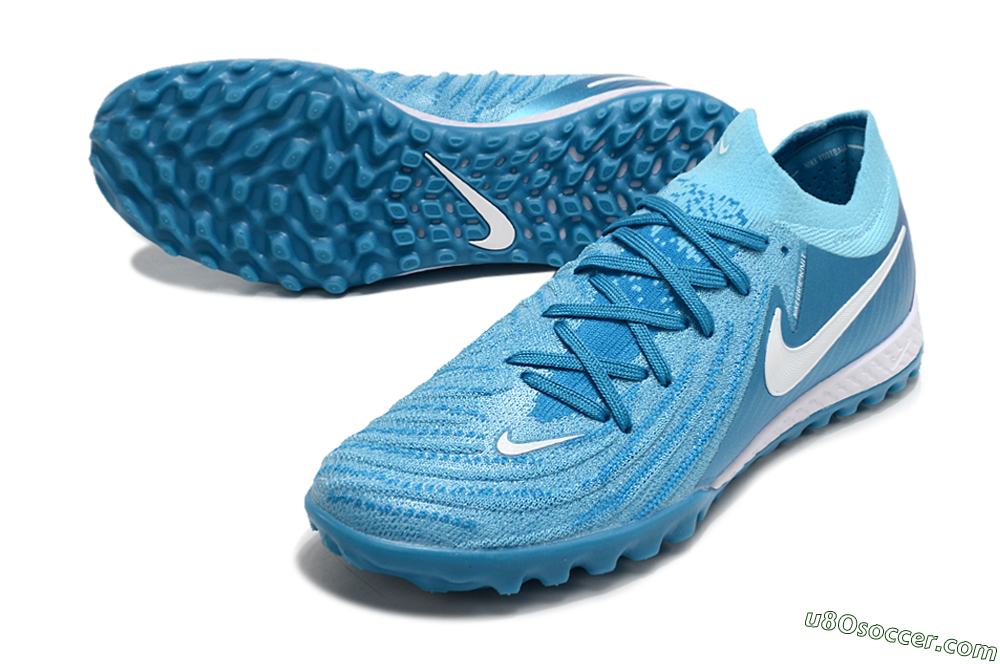 Nike Phantom GX 2 Elite TF Artificial Turf Soccer Shoes - Blue Fury/White 3