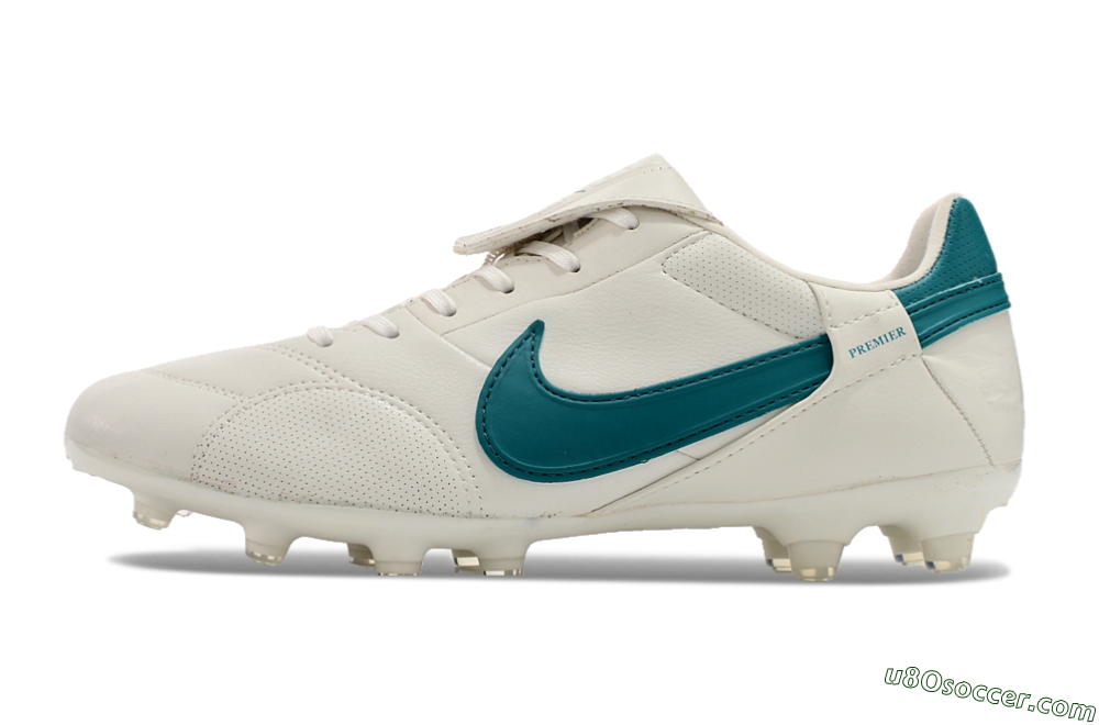 Nike The Premier 3 FG Firm Ground Soccer Cleats - White/Blue 2