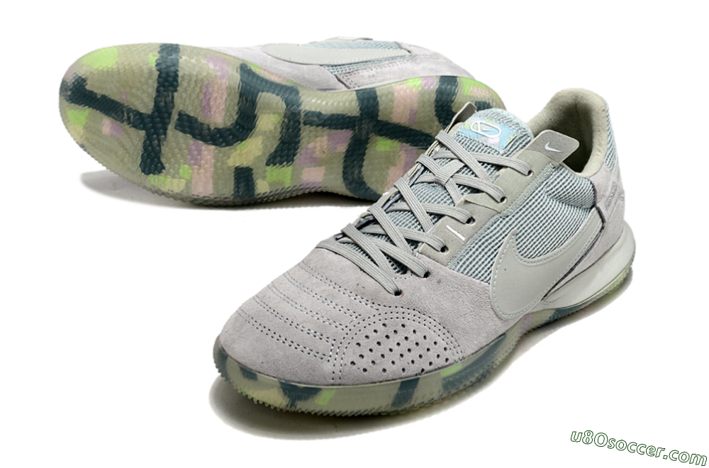 Nike Street Gato IC Indoor & Futsal Soccer Cleats - Grey/Green/Mint 3