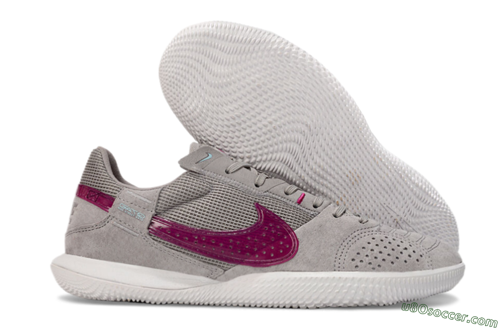 Nike Street Gato IC Indoor & Futsal Soccer Cleats - Grey/Purple/White 1