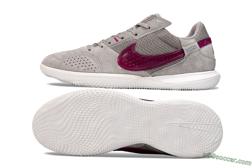 Nike Street Gato IC Indoor & Futsal Soccer Cleats - Grey/Purple/White 0