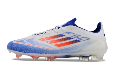 Adidas F50 Adizero FG Firm Ground Soccer Cleats - White/Blue/Pink