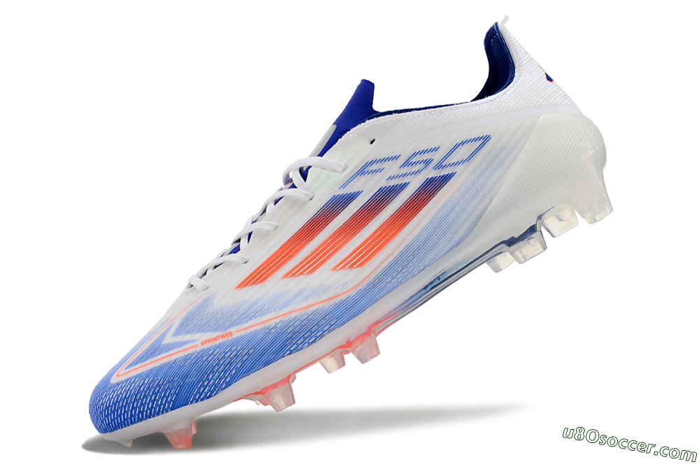 Adidas F50 Adizero FG Firm Ground Soccer Cleats - White/Blue/Pink 4
