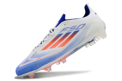 Adidas F50 Adizero FG Firm Ground Soccer Cleats - White/Blue/Pink