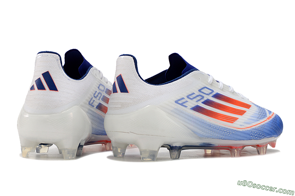 Adidas F50 Adizero FG Firm Ground Soccer Cleats - White/Blue/Pink 6