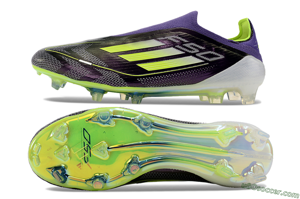 Adidas F50+ Adizero FG Firm Ground Soccer Cleats - Purple/Yellow/Blue 0