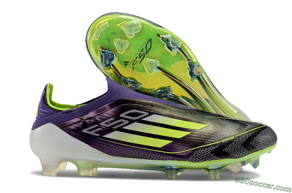 Adidas F50+ Adizero FG Firm Ground Soccer Cleats - Purple/Yellow/Blue 1