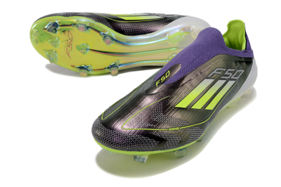 Adidas F50+ Adizero FG Firm Ground Soccer Cleats - Purple/Yellow/Blue
