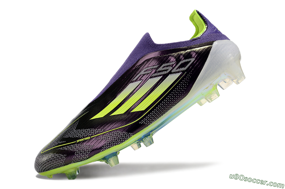 Adidas F50+ Adizero FG Firm Ground Soccer Cleats - Purple/Yellow/Blue 5