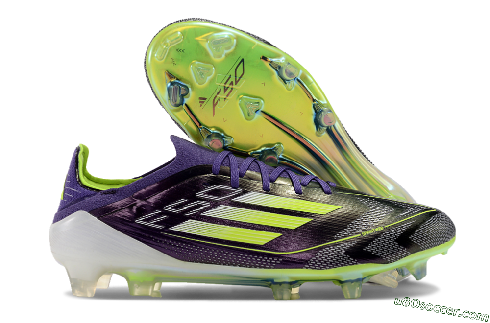 Adidas F50 Adizero FG Firm Ground Soccer Cleats - Purple/Yellow/White 2