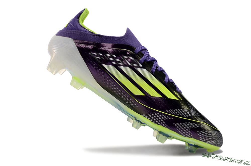 Adidas F50 Adizero FG Firm Ground Soccer Cleats - Purple/Yellow/White 5
