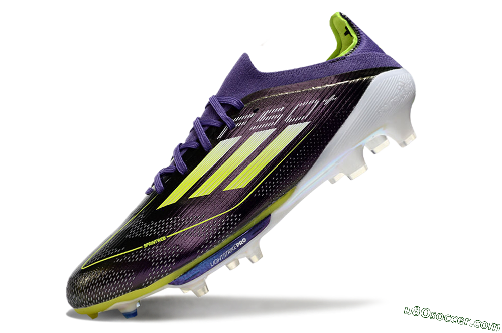Adidas F50 Lightstrike Pro FG Firm Ground Soccer Cleats - Purple/Yellow/Blue 5
