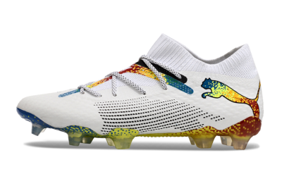 Puma Future Ultimate FG Firm Ground Soccer Cleats - White/Blue/Red