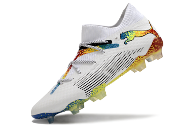 Puma Future Ultimate FG Firm Ground Soccer Cleats - White/Blue/Red