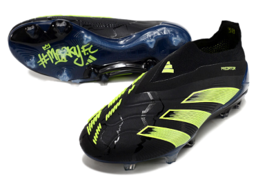 Adidas Predator Accuracy+ FG Firm Ground Soccer Cleats - Black/Yellow/Blue