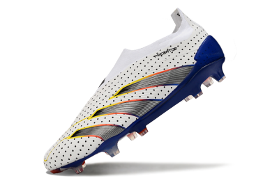 Adidas Predator Accuracy+ Laceless 24 Euphoria FG Firm Ground Soccer Cleats - White/Silver/Blue