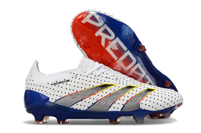 Adidas Predator 24 Elite Euphoria FG Firm Ground Soccer Cleats - White/Silver/Blue