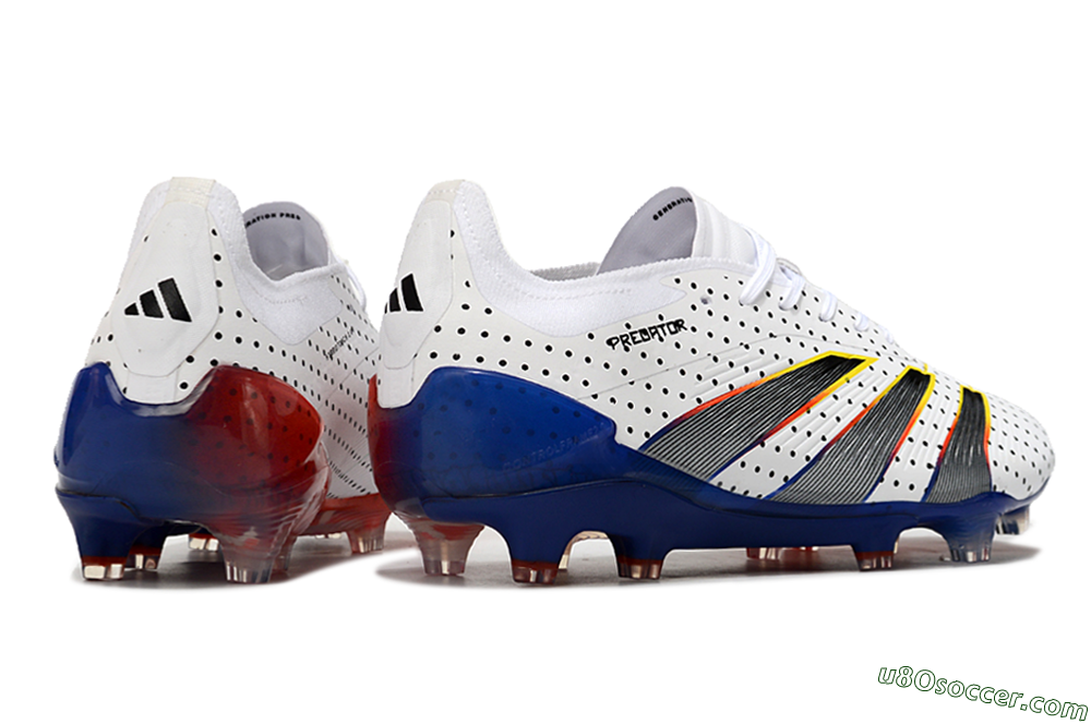 Adidas Predator 24 Elite Euphoria FG Firm Ground Soccer Cleats - White/Silver/Blue 6