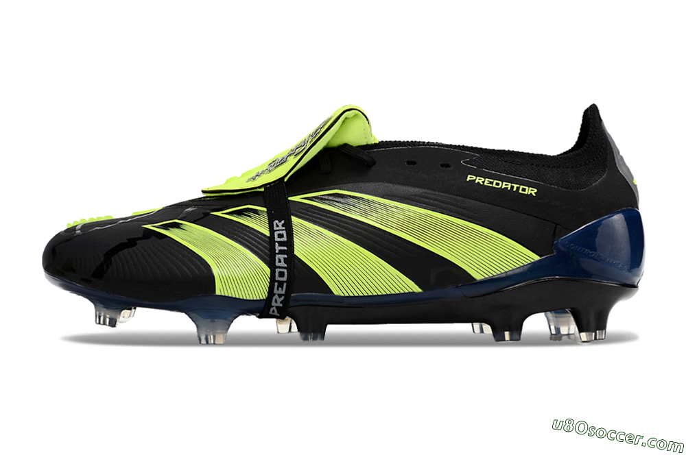 Adidas Predator Elite Foldover Tongue FG Firm Ground Soccer Cleats - Black/Yellow/Blue 4