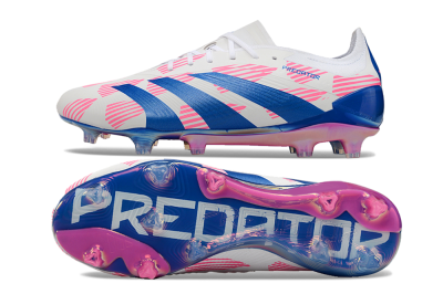 Adidas Predator Accuracy Elite FG Firm Ground Soccer Cleats - White/Pink/Blue