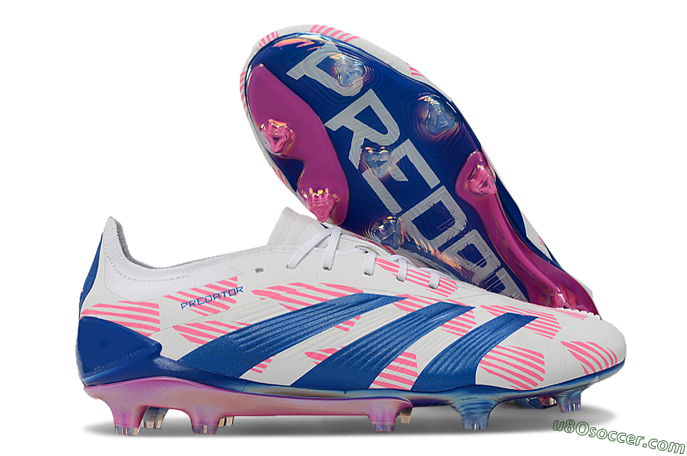 Adidas Predator Accuracy Elite FG Firm Ground Soccer Cleats - White/Pink/Blue 1