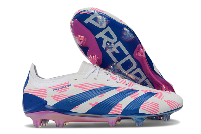 Adidas Predator Accuracy Elite FG Firm Ground Soccer Cleats - White/Pink/Blue