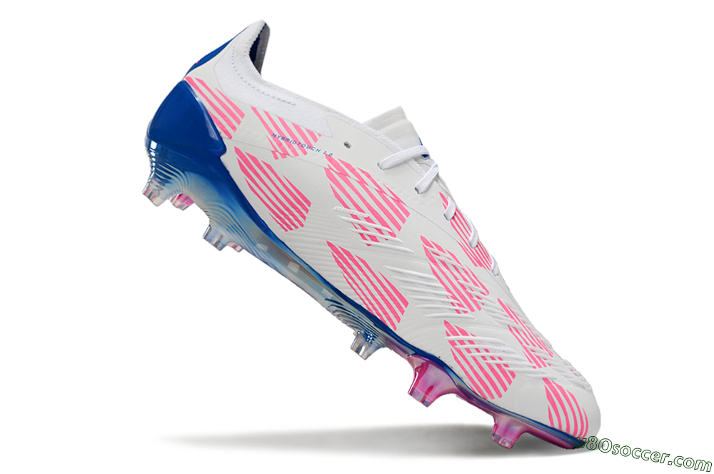 Adidas Predator Accuracy Elite FG Firm Ground Soccer Cleats - White/Pink/Blue 4