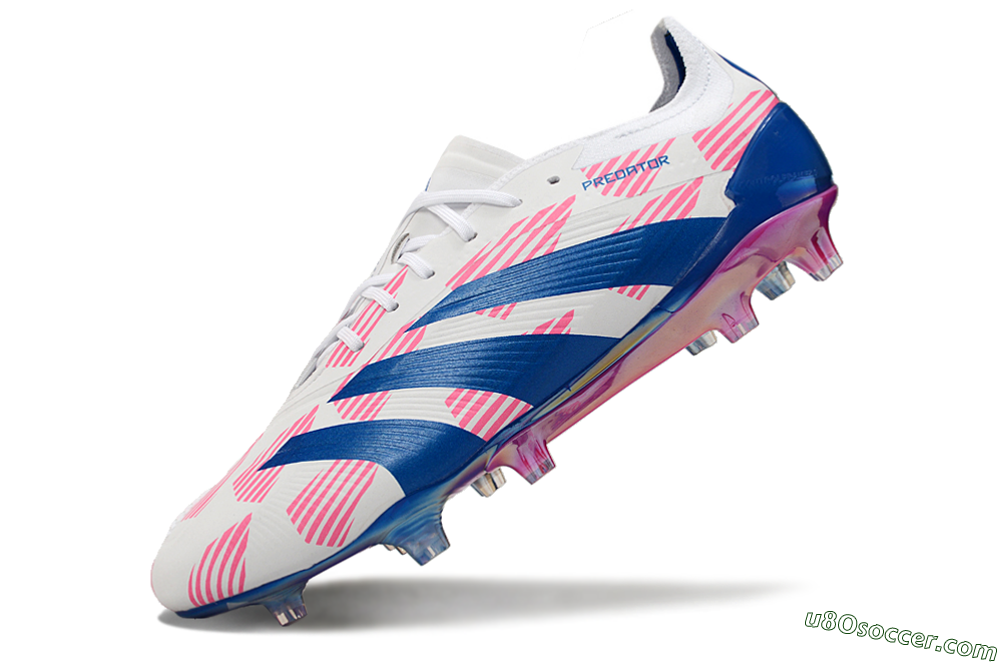 Adidas Predator Accuracy Elite FG Firm Ground Soccer Cleats - White/Pink/Blue 5
