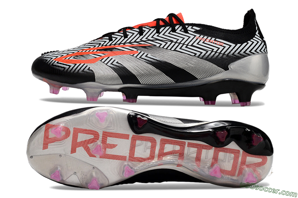 Adidas Predator Accuracy Elite FG Firm Ground Soccer Cleats - White/Black/Red/Silver 0