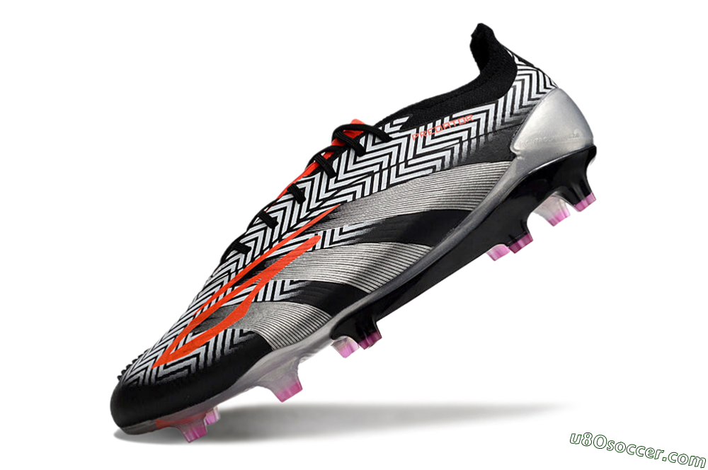 Adidas Predator Accuracy Elite FG Firm Ground Soccer Cleats - White/Black/Red/Silver 5